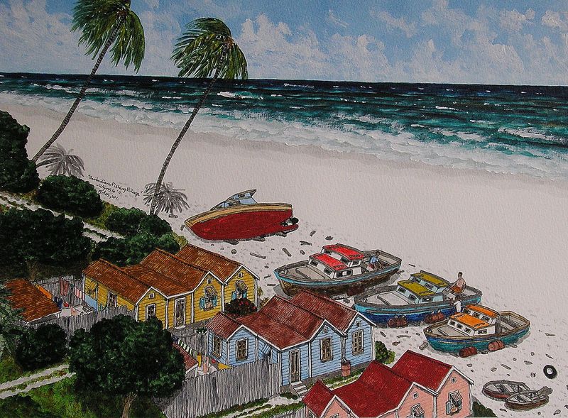 Barbadian fishing village